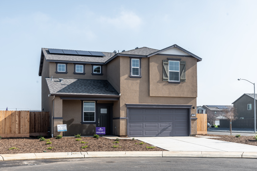 A house with a garage.
