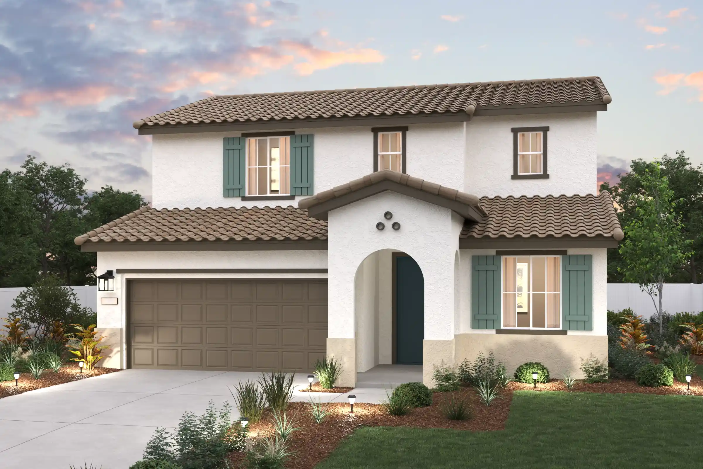 A house with a garage.