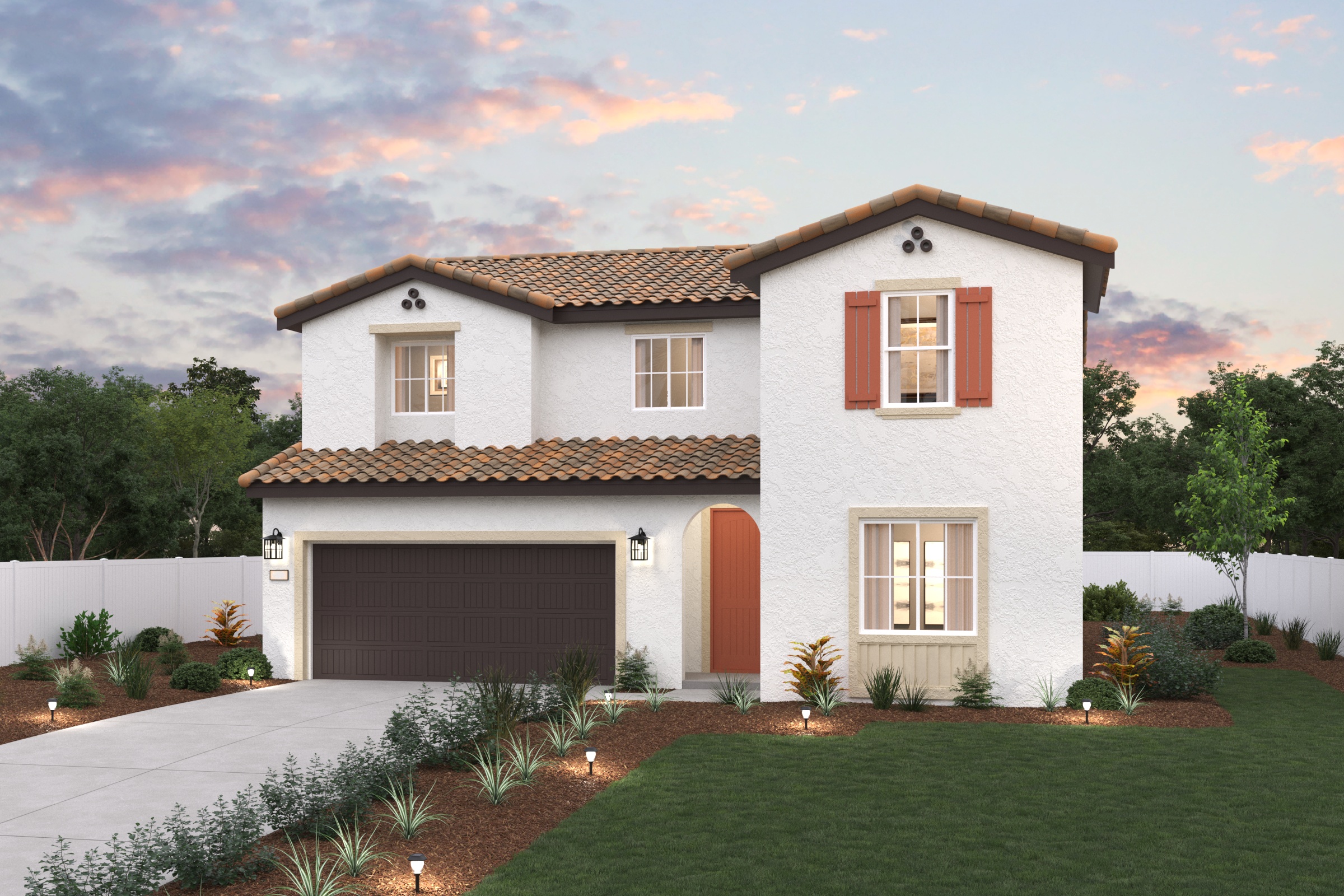 A house with a garage.