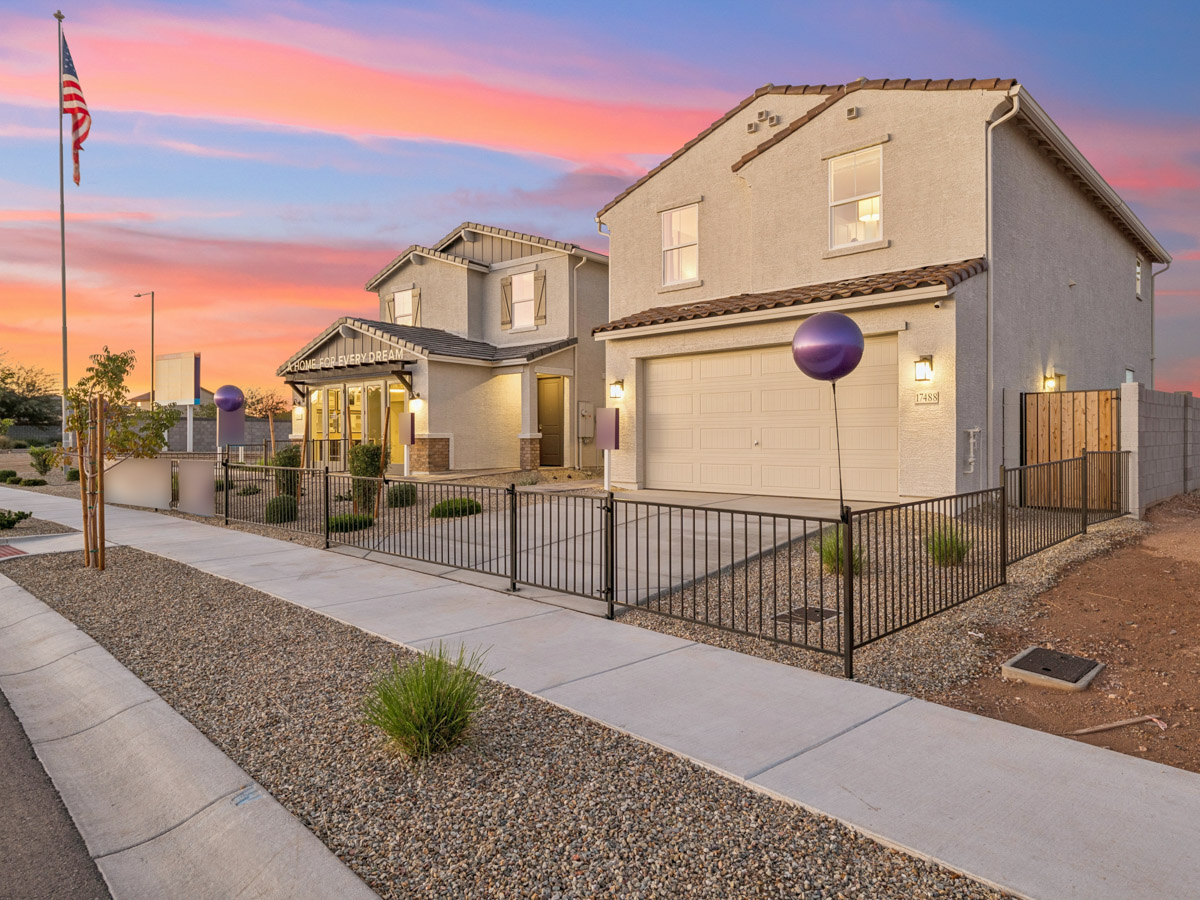 A building with a fence around it.