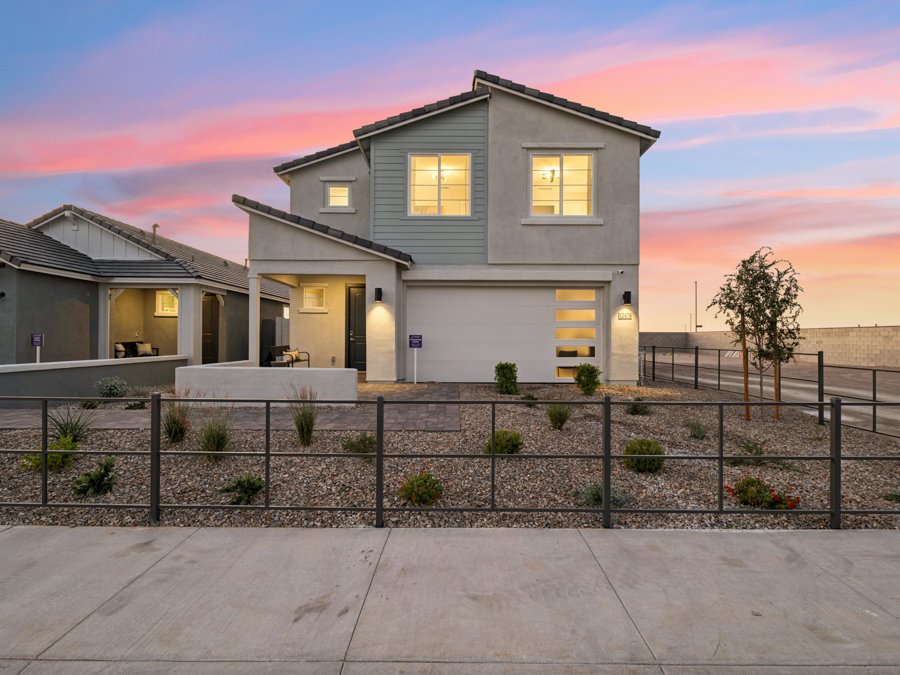 A house with a fence around it.