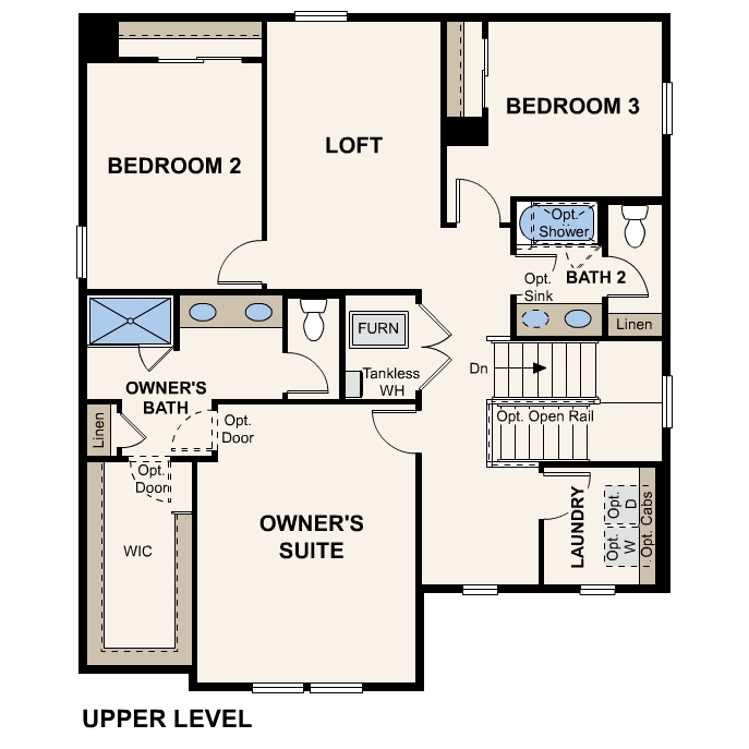 Diagram, engineering drawing. Lanner Floorplan Upper Level 