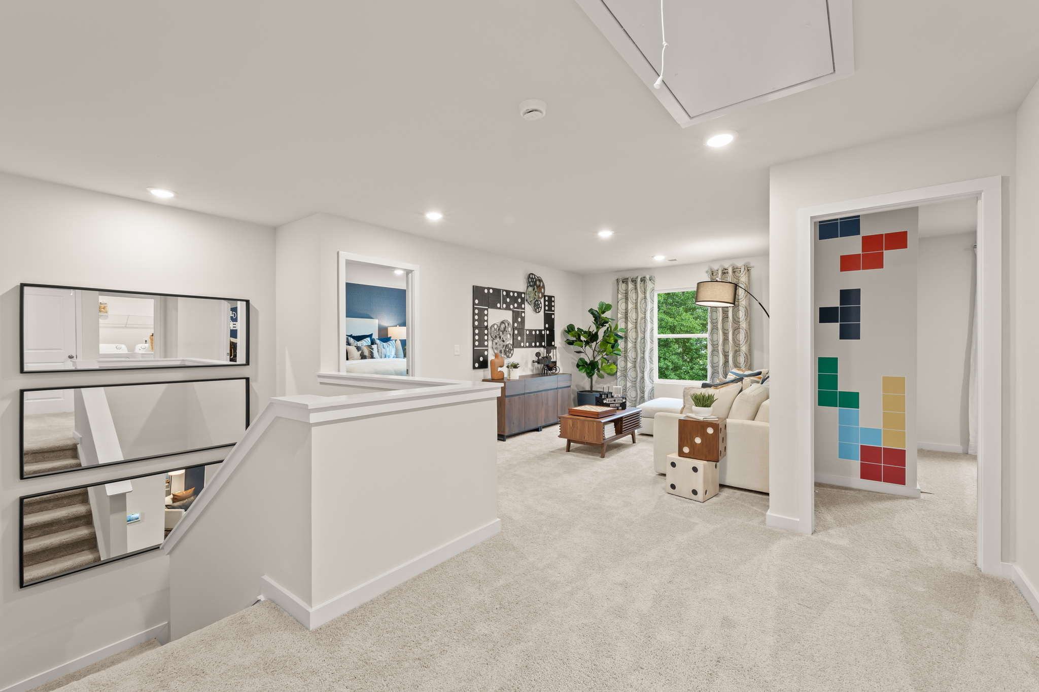 A modern looking living room.