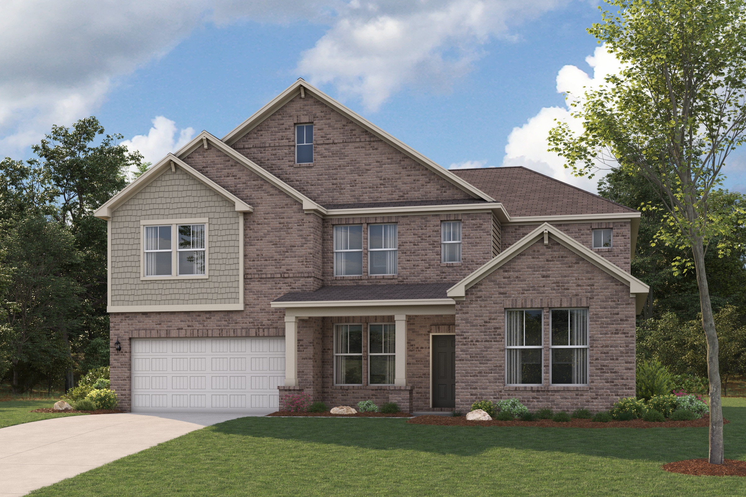 A house with a garage.