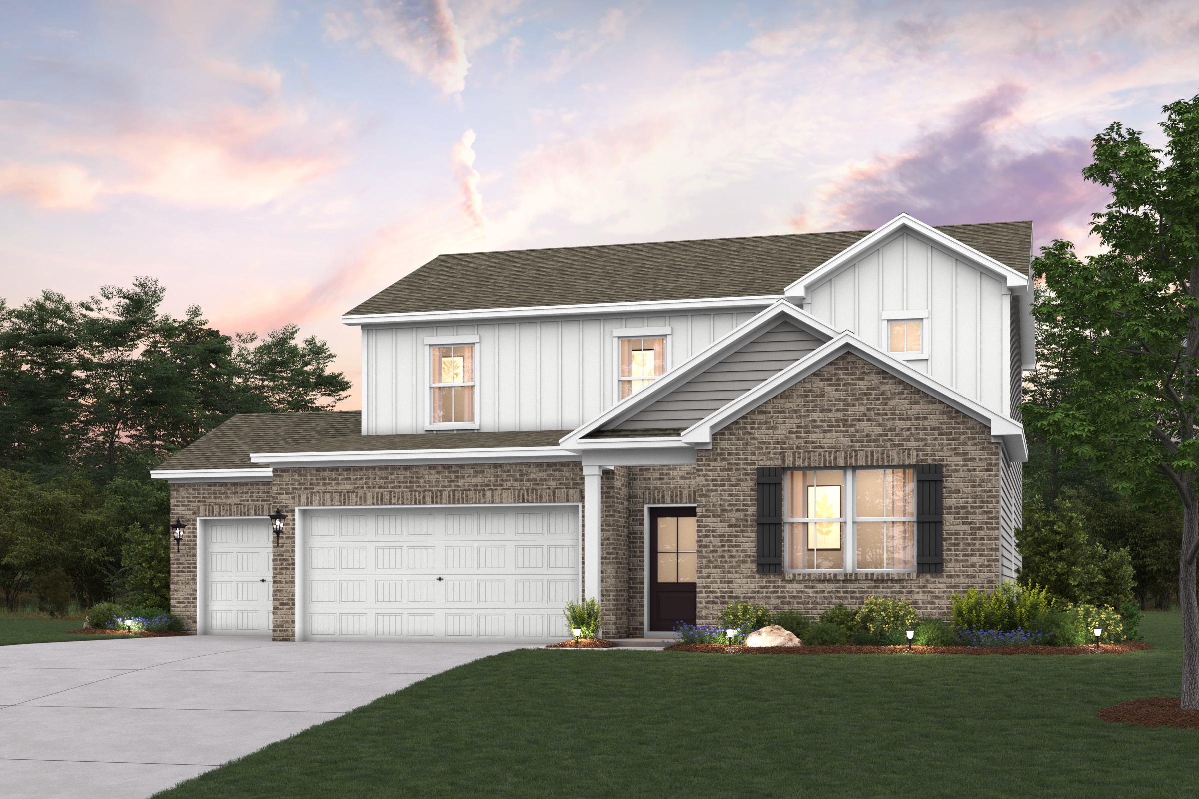 A house with a garage.