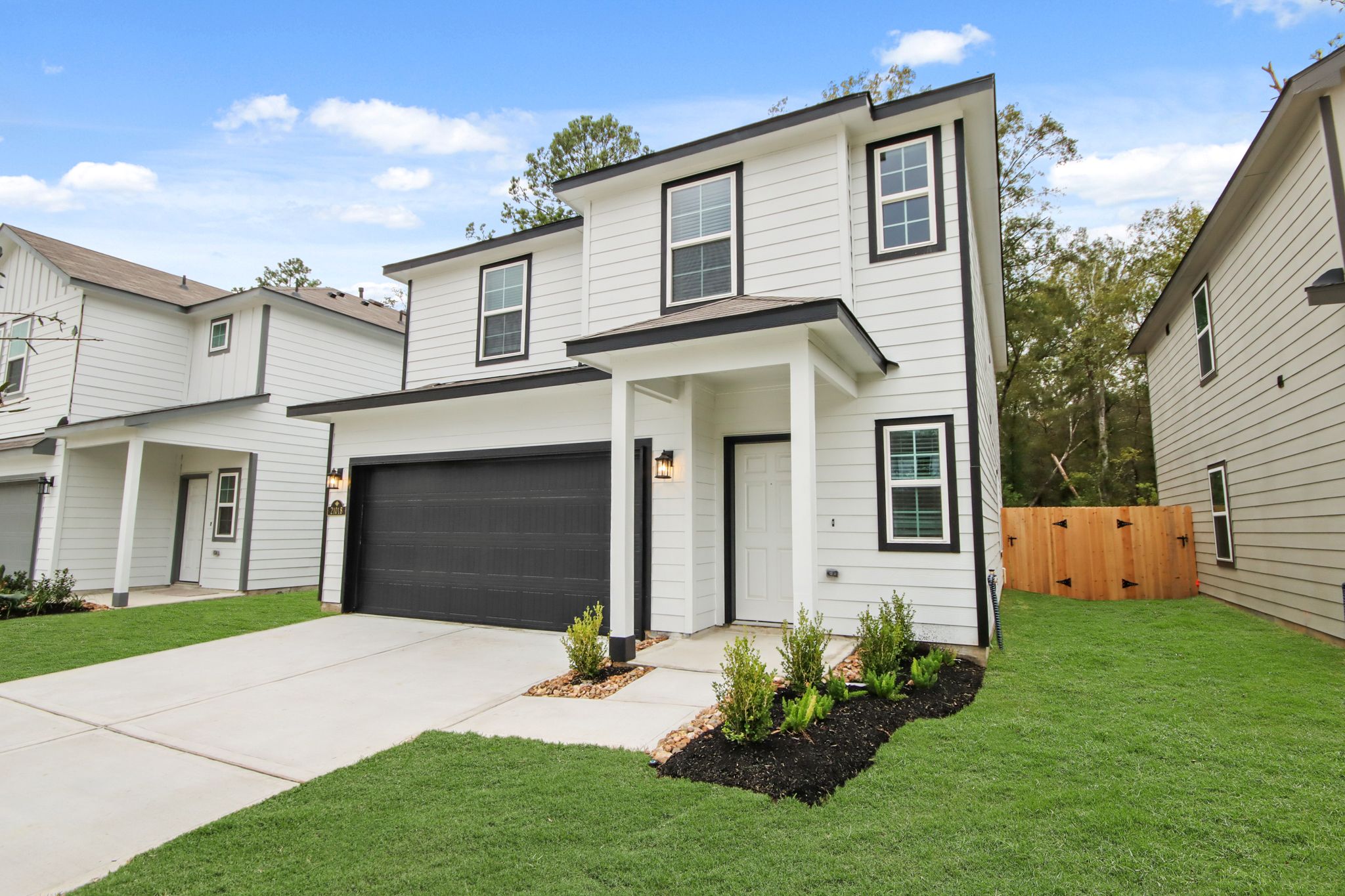 A house with a garage.
