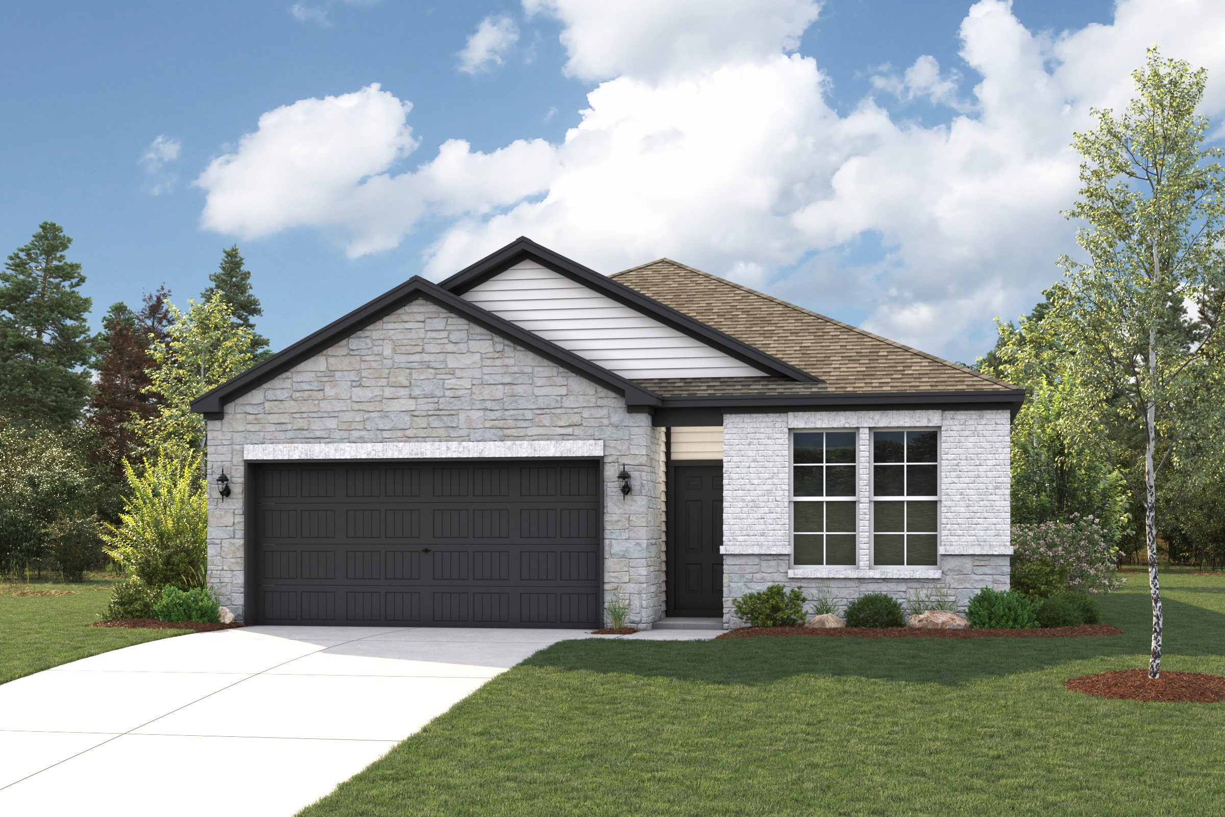 A house with a garage.