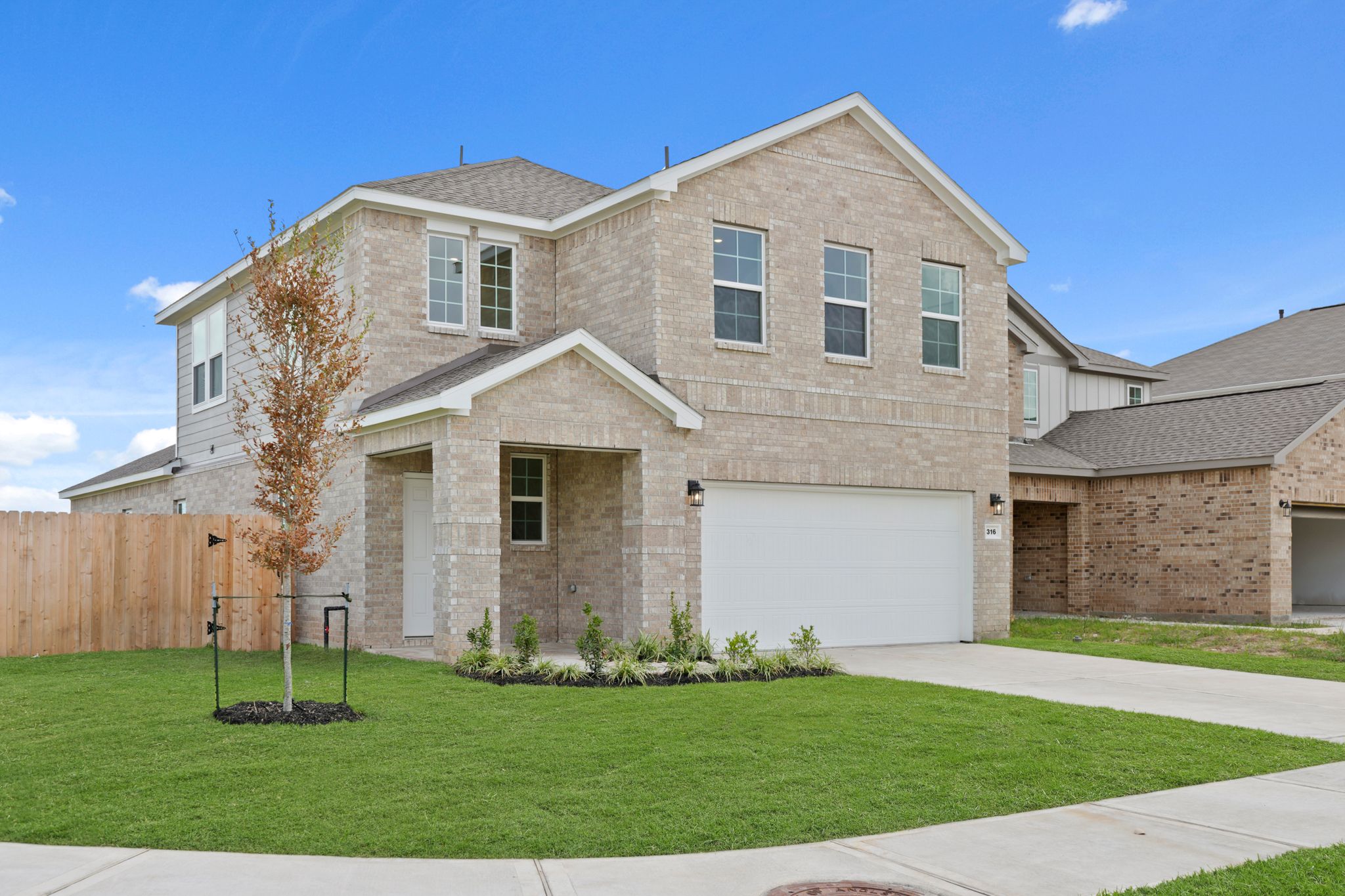 A large brick house.