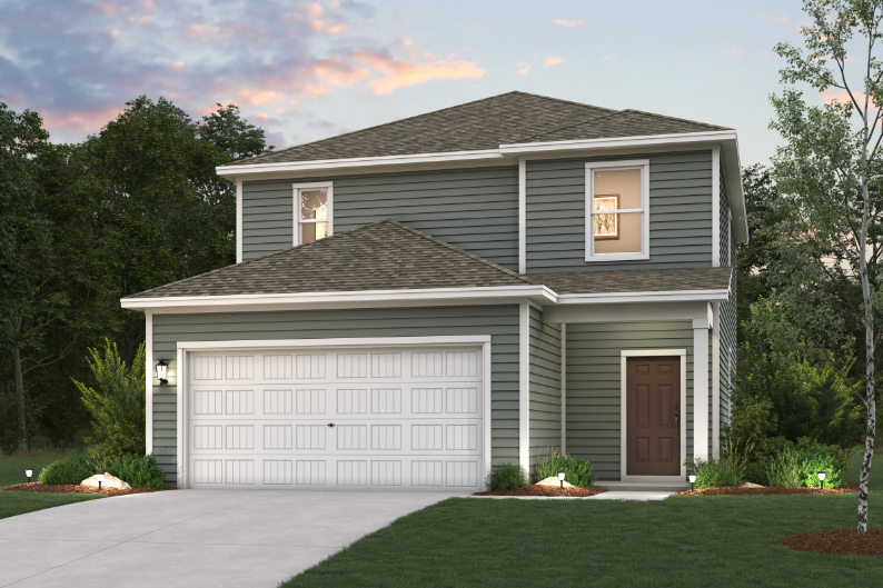 A house with a garage.