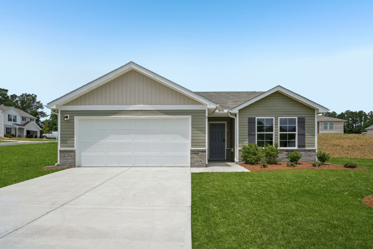 A house with a garage.