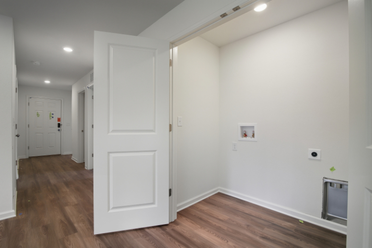 A room with white doors.