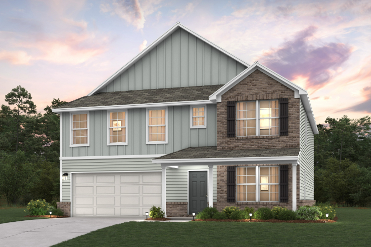 A house with a garage.